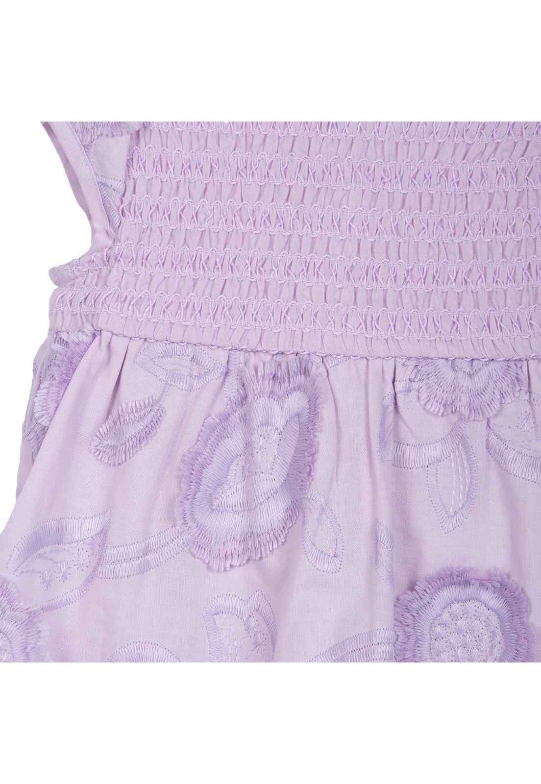 Vestido Bebé Niña Bordado Floral Lavanda Pillin-2