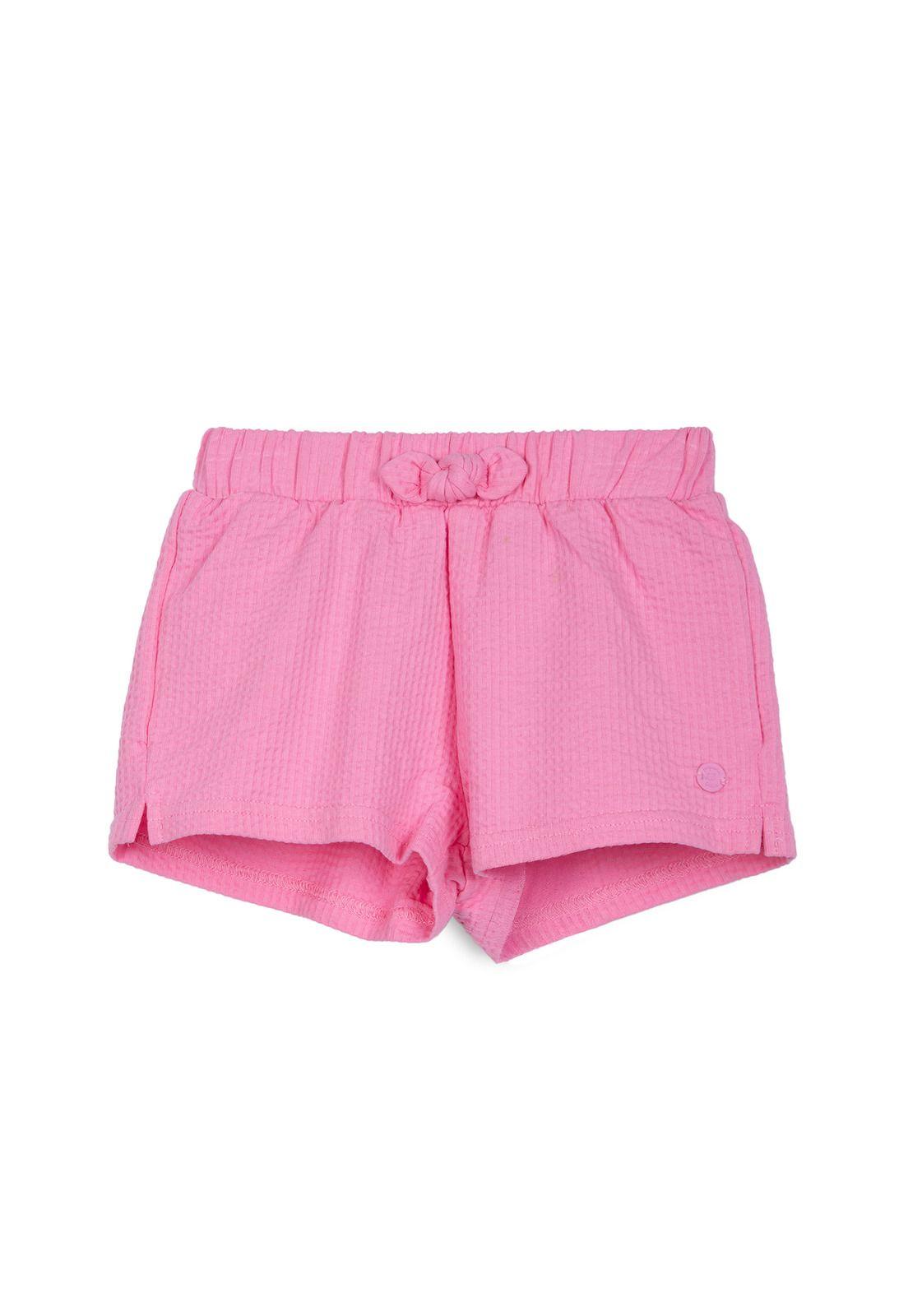 Short Bebé Niña Liso Cintura Elasticada Fucsia Pillin-0