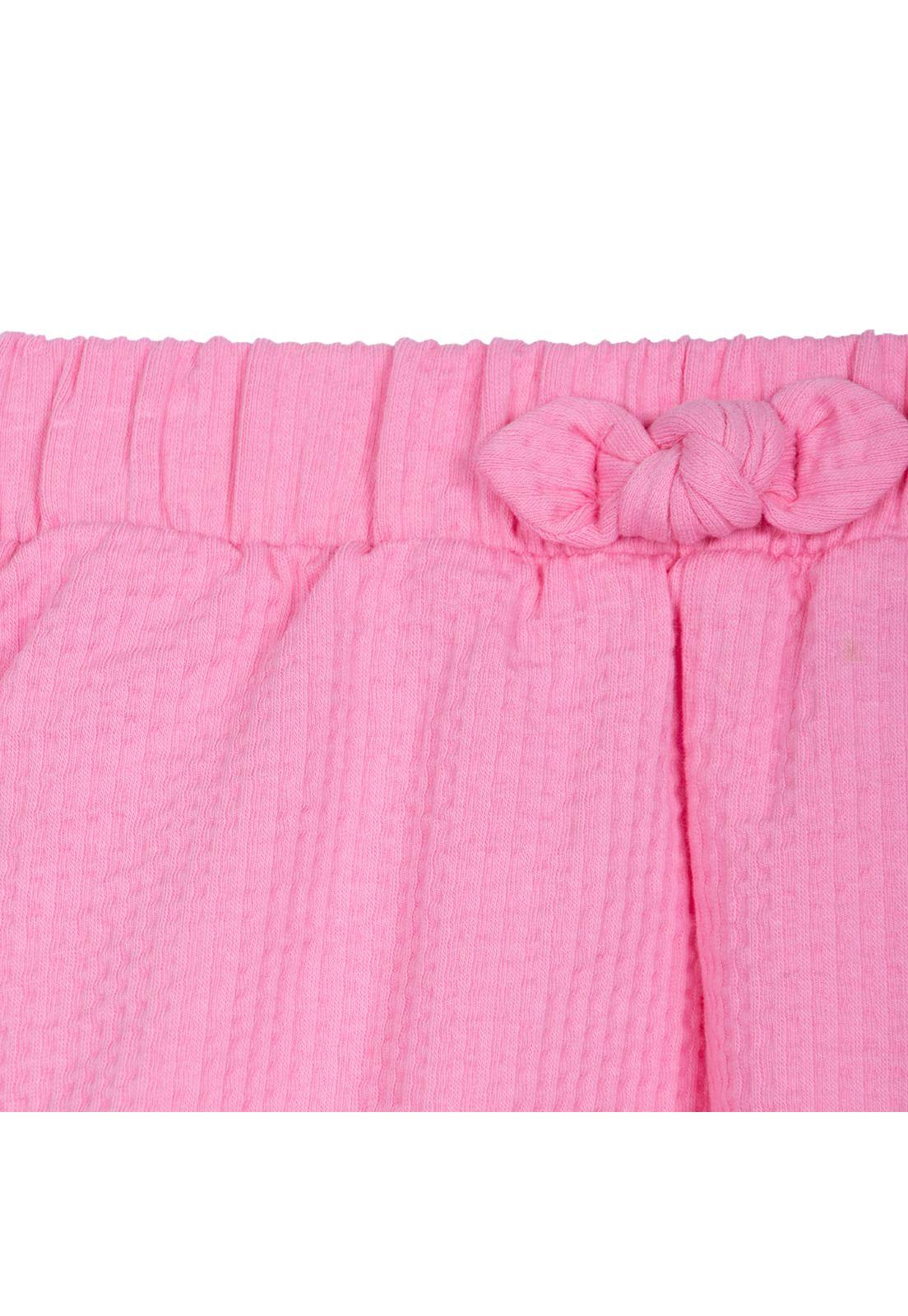 Short Bebé Niña Liso Cintura Elasticada Fucsia Pillin-2