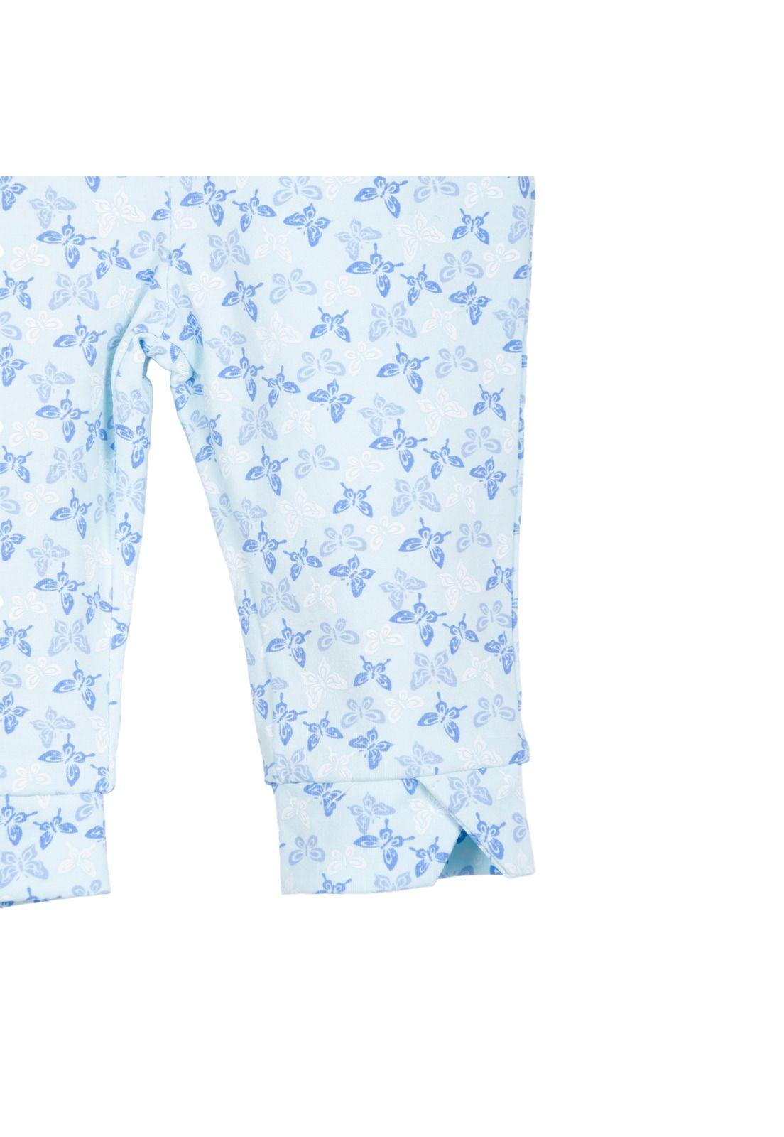 Calza Bebé Niña Estampado Mariposas Celeste Pillin-2