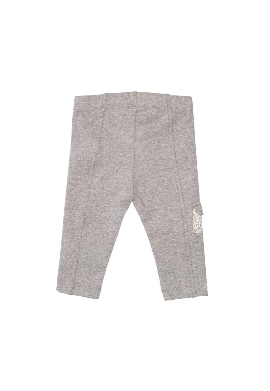 Calza Bebé Algodón Verano Niña Gris Claro-1