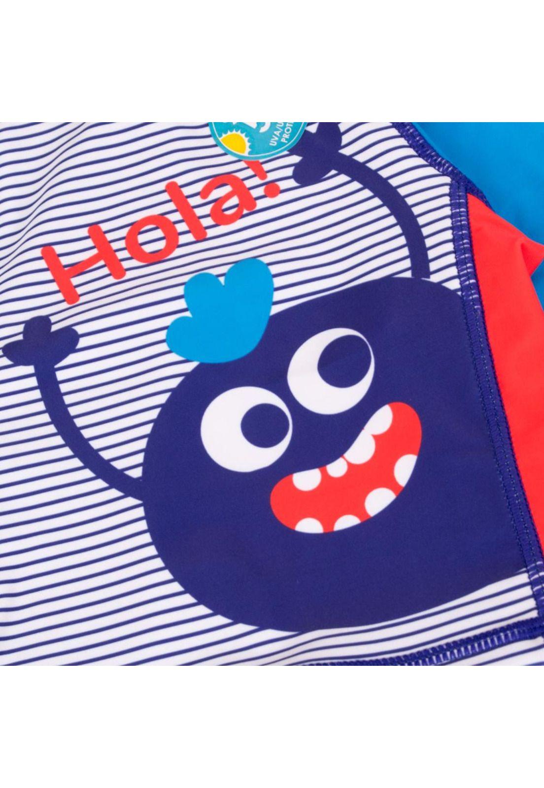 Polera UV y Gorro Bebé Niño Azul Pillin-1