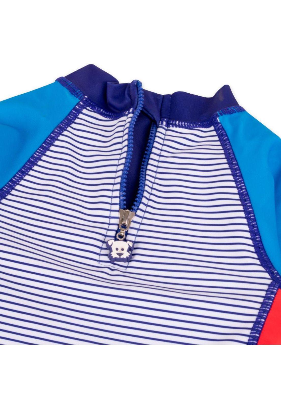 Polera UV y Gorro Bebé Niño Azul Pillin-2