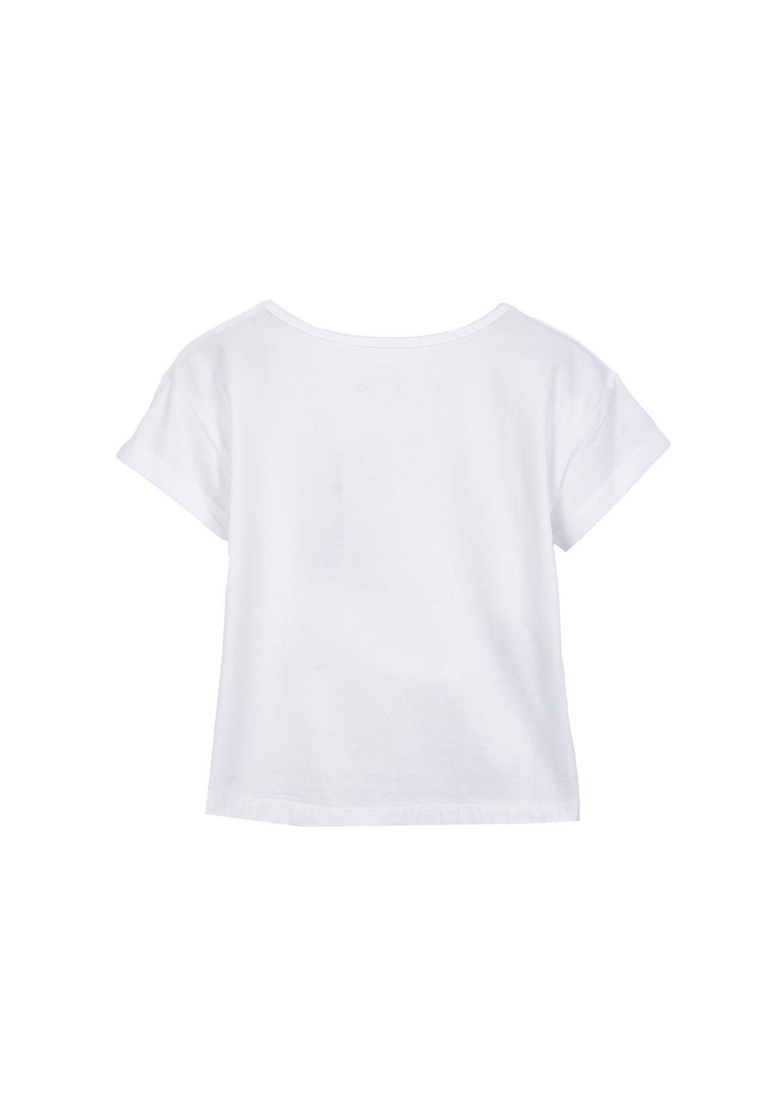 Polera Niña Manga Corta Estampado Jardín Blanco Pillin-1