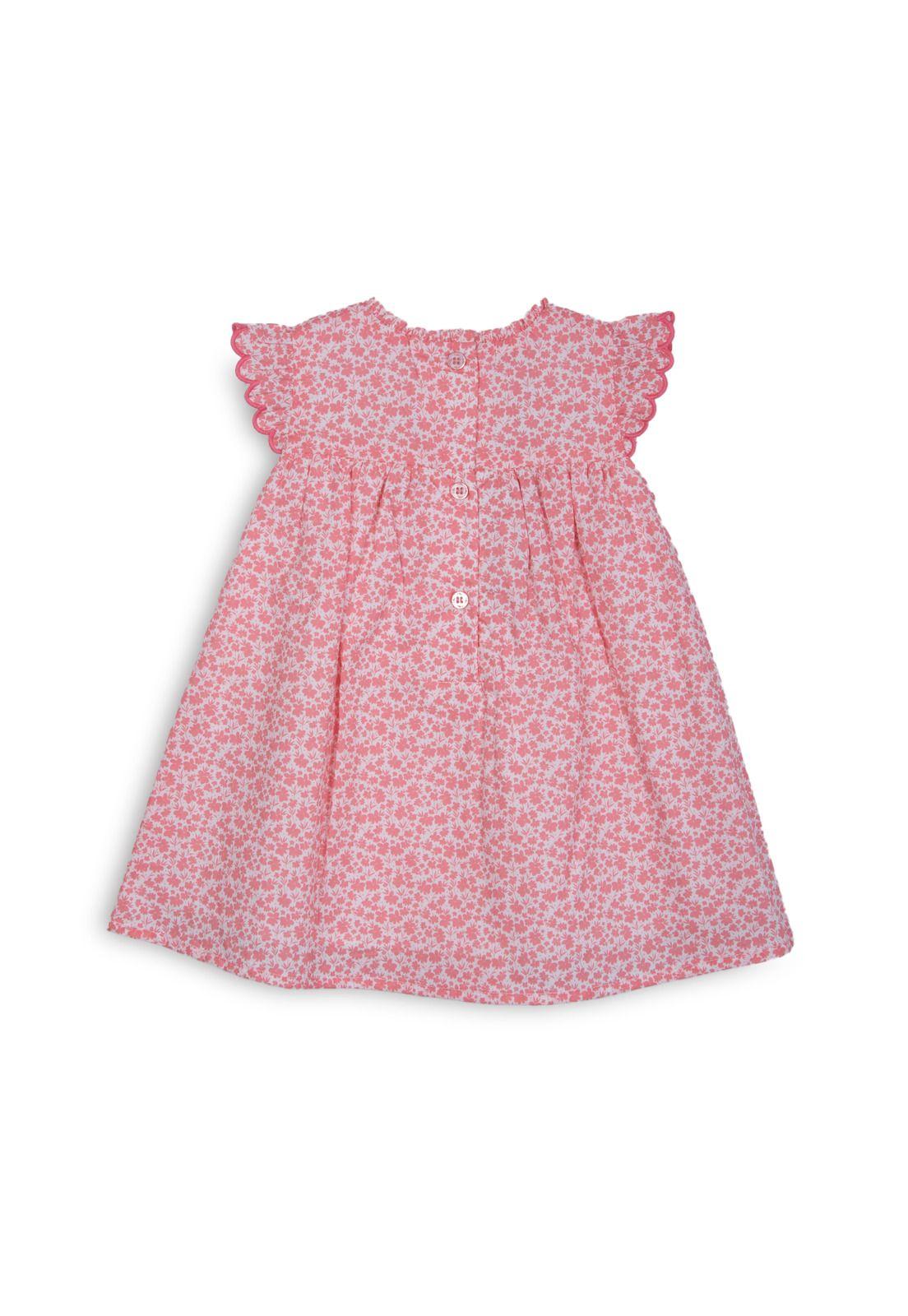 Vestido Bebé Niña Estampado Floral Coral Pillin-1