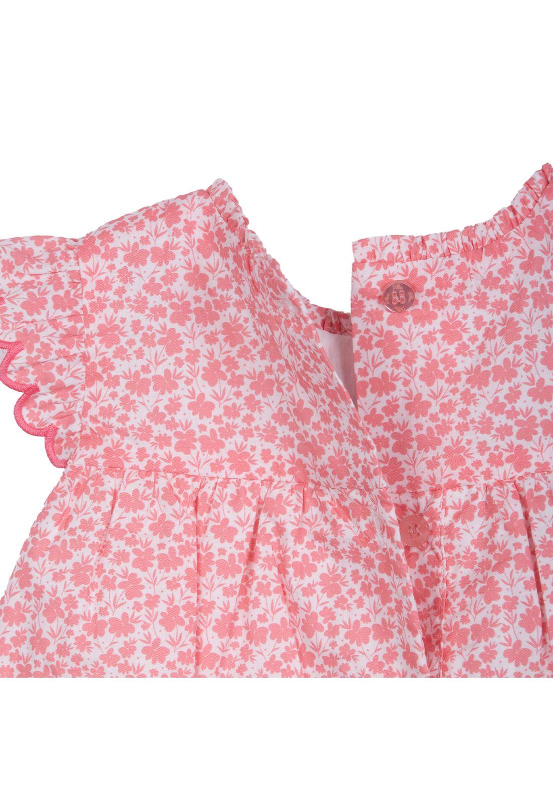 Vestido Bebé Niña Estampado Floral Coral Pillin-3