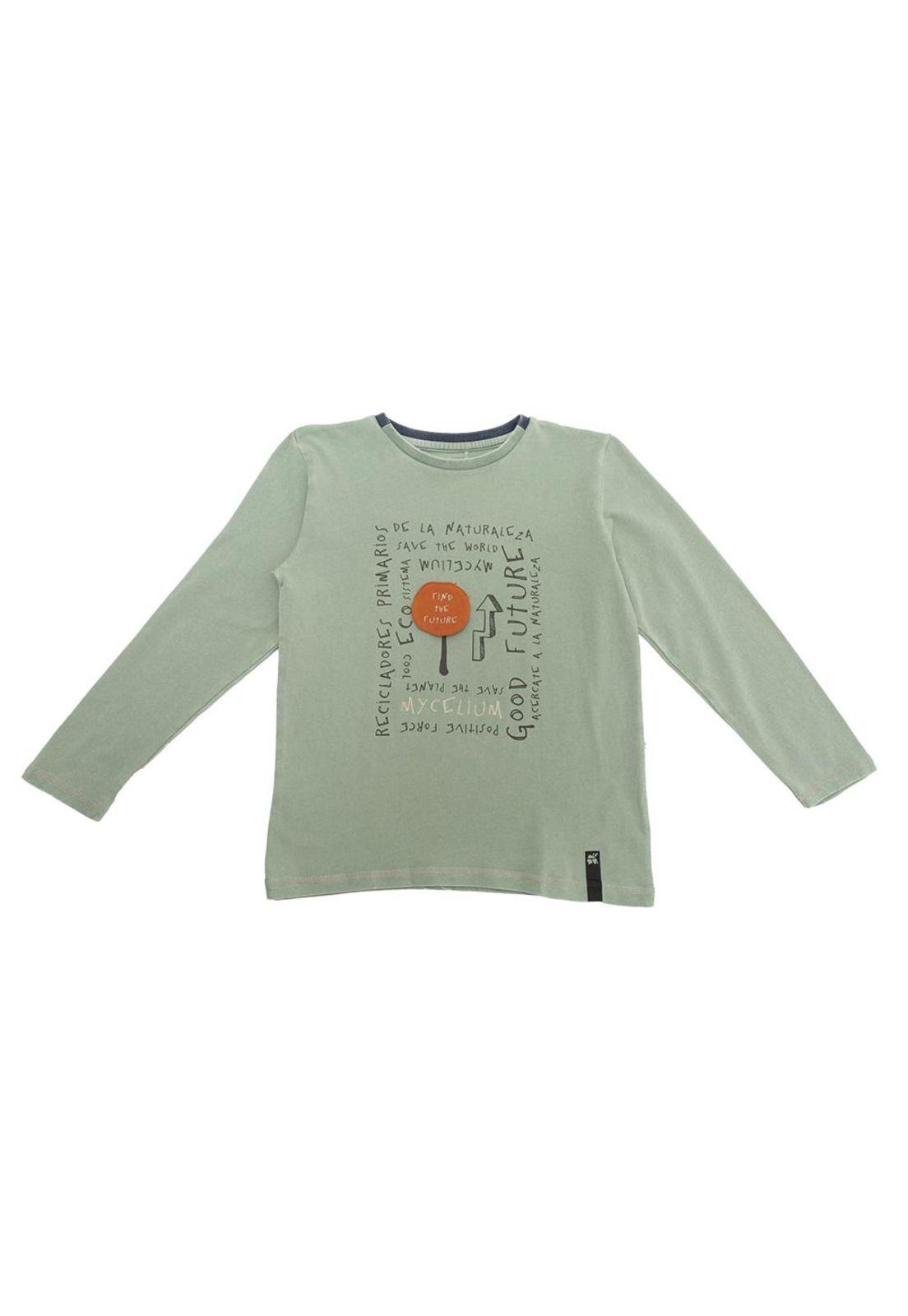 Polera M/L Niño Verde Pillin-0