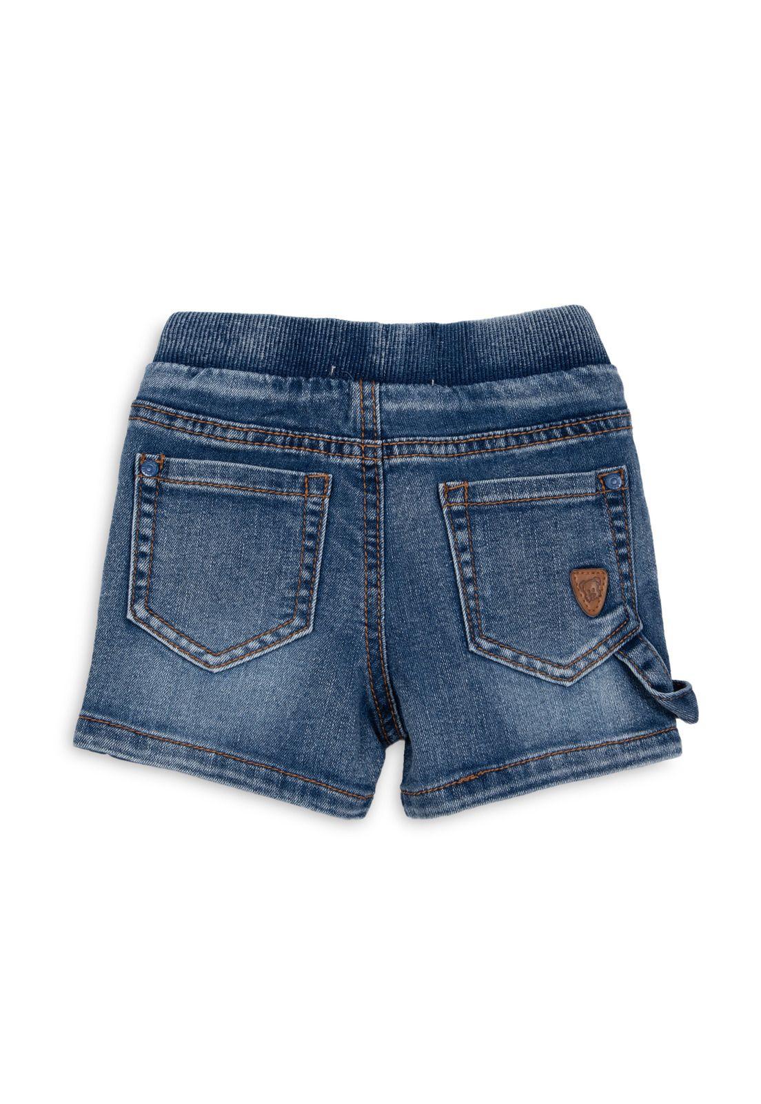 Bermuda Bebé Niño Cintura Ajustable Denim Pillin-1