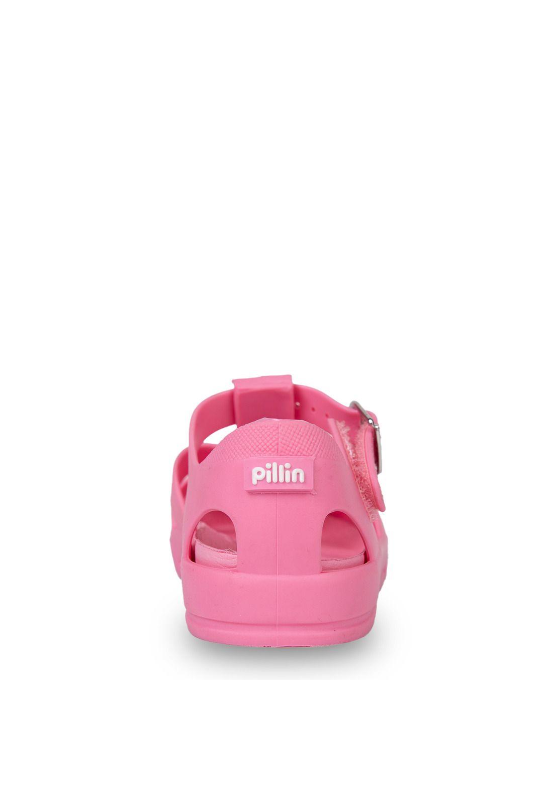 Sandalia Bebé Niña Flexible Cerrada con Broche Rosado Pillin-3