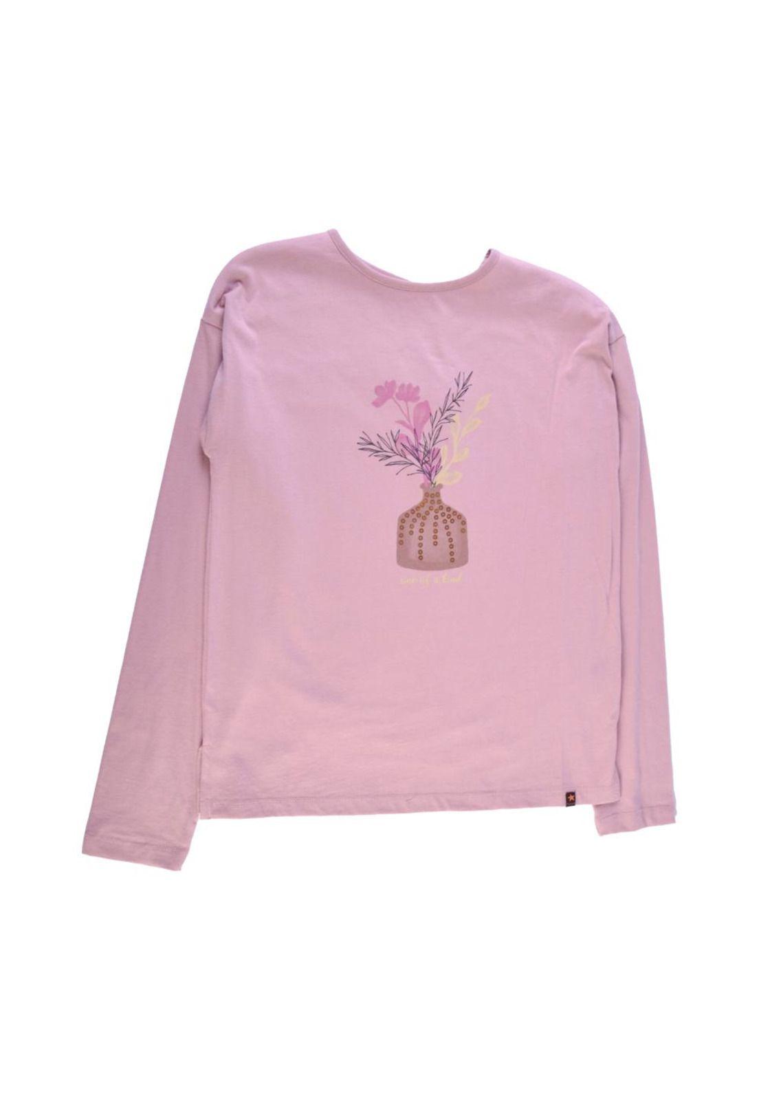 Polera Manga Larga Niña Lila Pillin-0