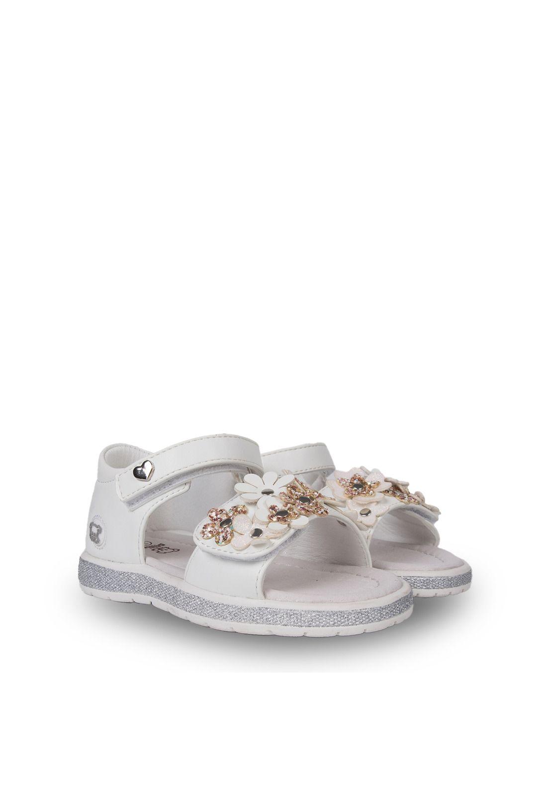 Sandalia Niña Abierta con Doble Velcro Blanco Pillin-0