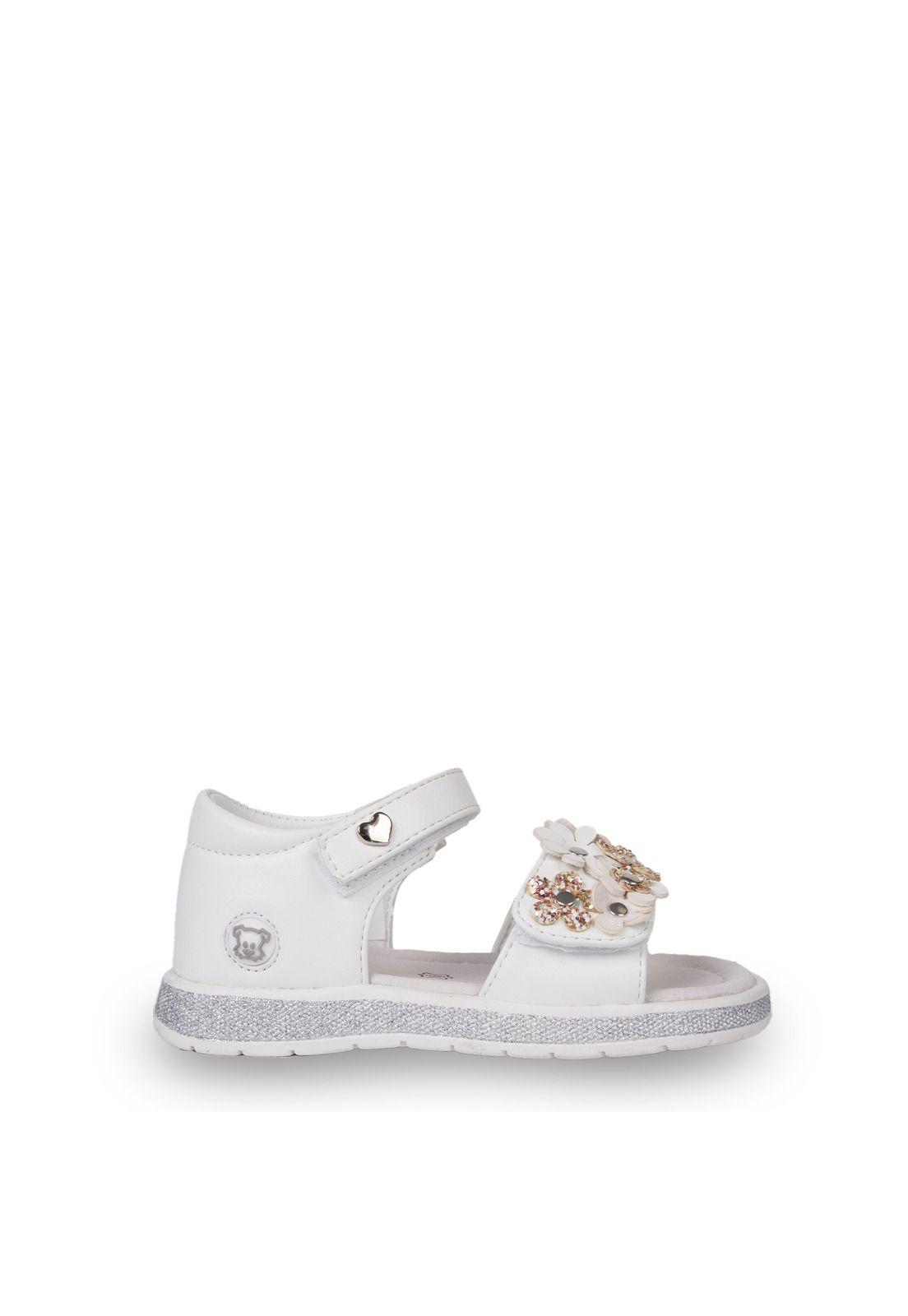 Sandalia Niña Abierta con Doble Velcro Blanco Pillin-1