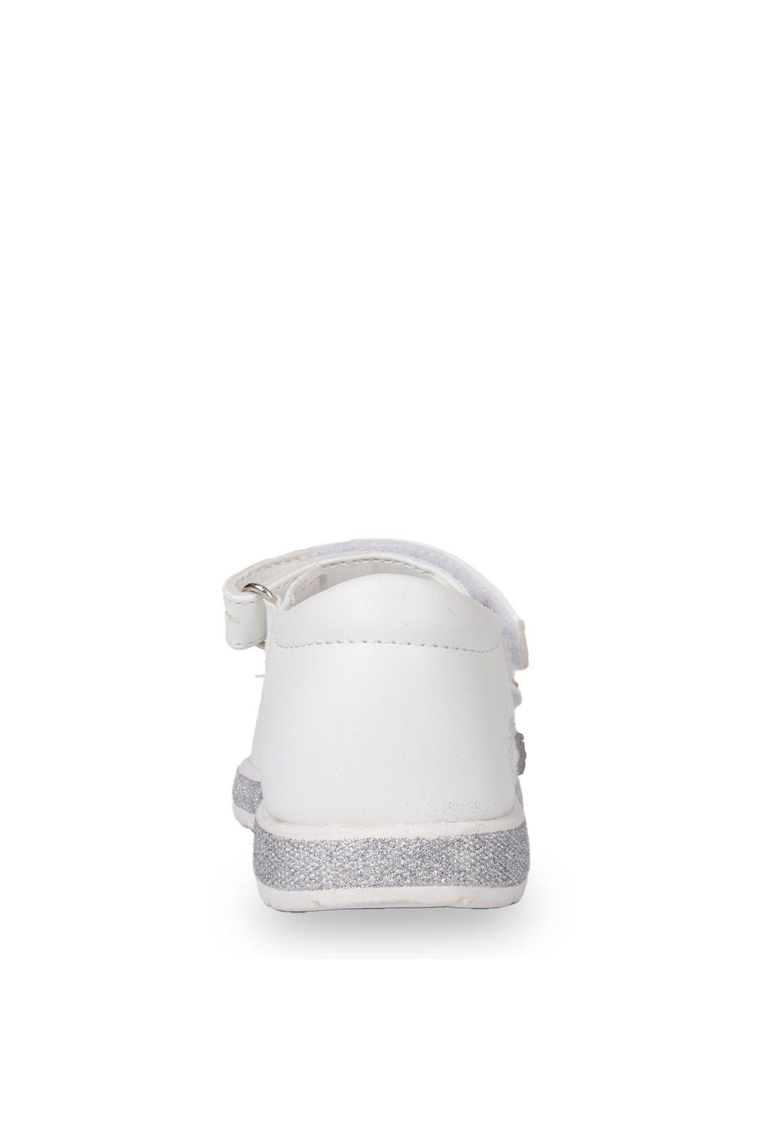Sandalia Niña Abierta con Doble Velcro Blanco Pillin-3