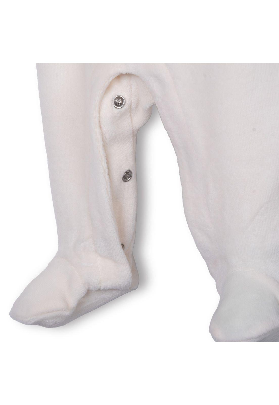 Osito Plush Recién Nacido Niña con Babero Flamenco Blanco Pillin-4