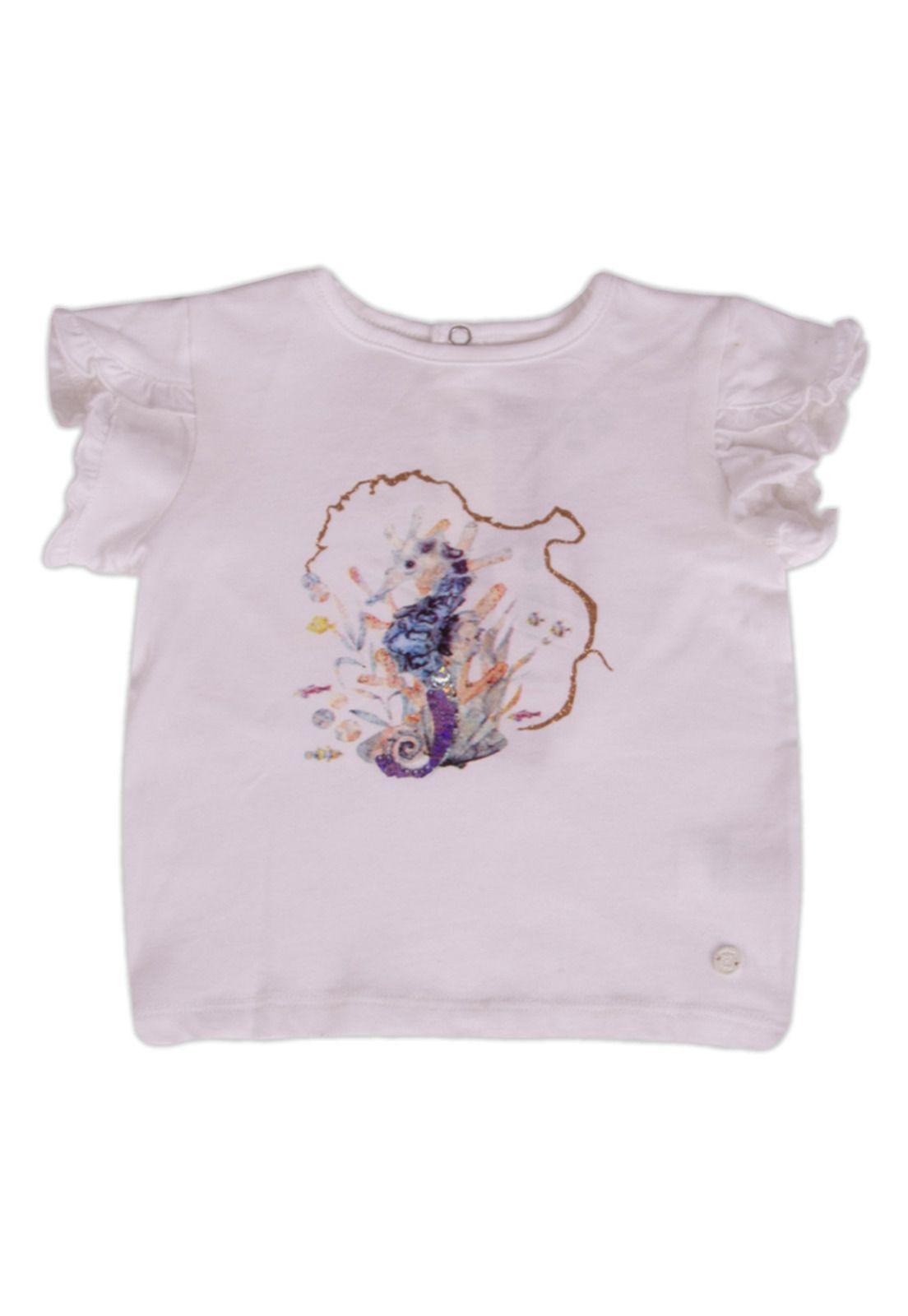 Polera Bebe Niña Blanco Pillin-0