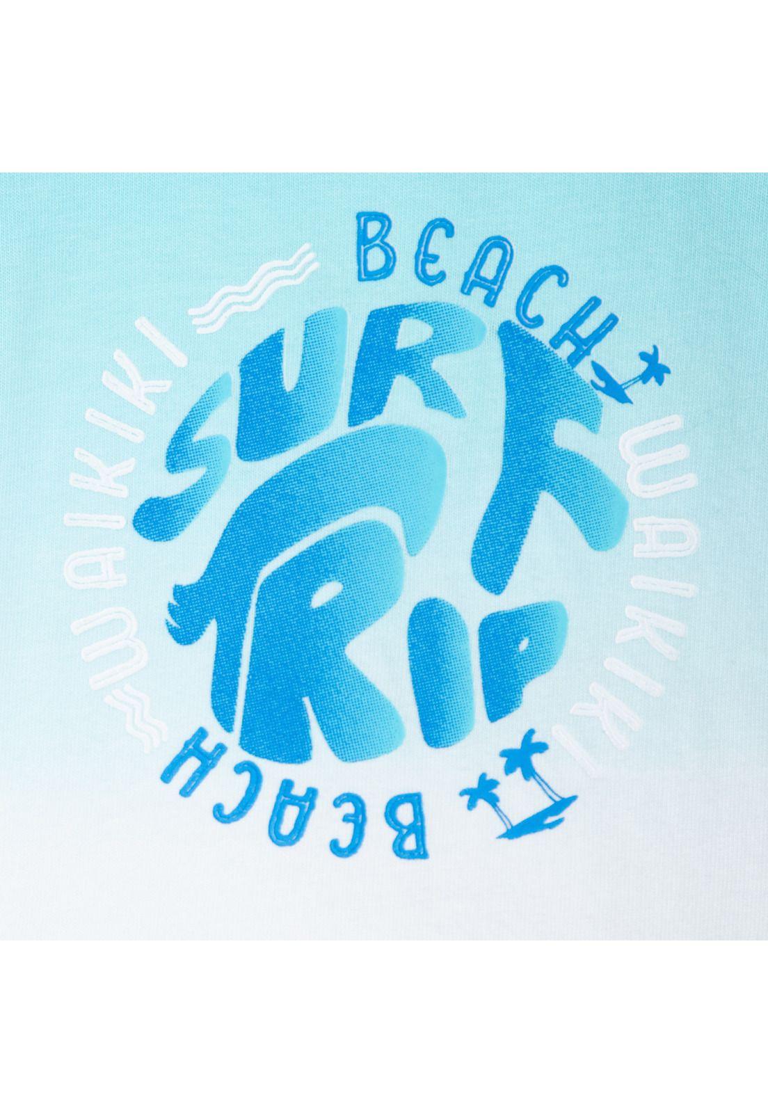 Polera Bebé Niño Manga Corta Estampado Playero Tie-Dye Menta Pillin-2
