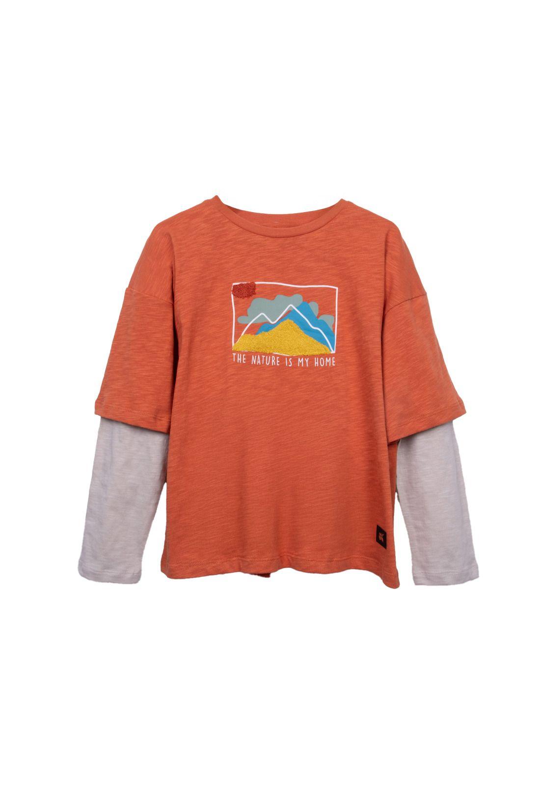 Polera  Naranja Niño Pillin (PVD636-26NAR)-0