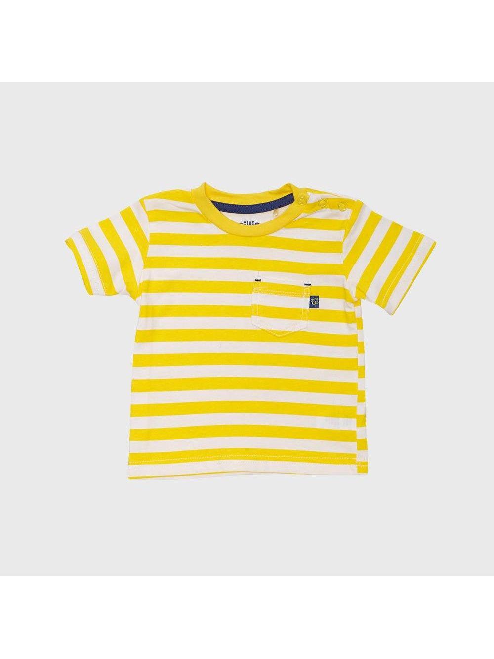 Polera Manga Corta Bebe Niño Amarillo Pillin-0