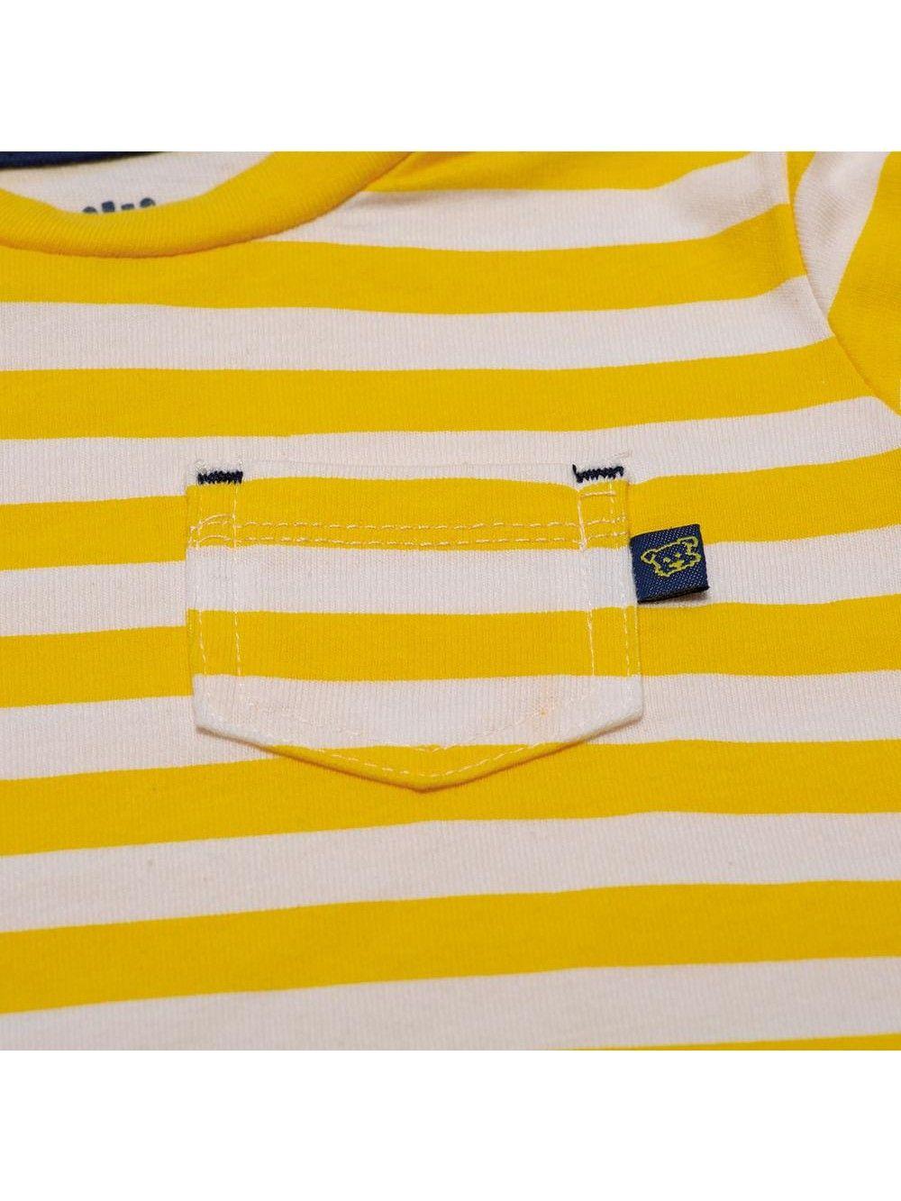 Polera Manga Corta Bebe Niño Amarillo Pillin-2