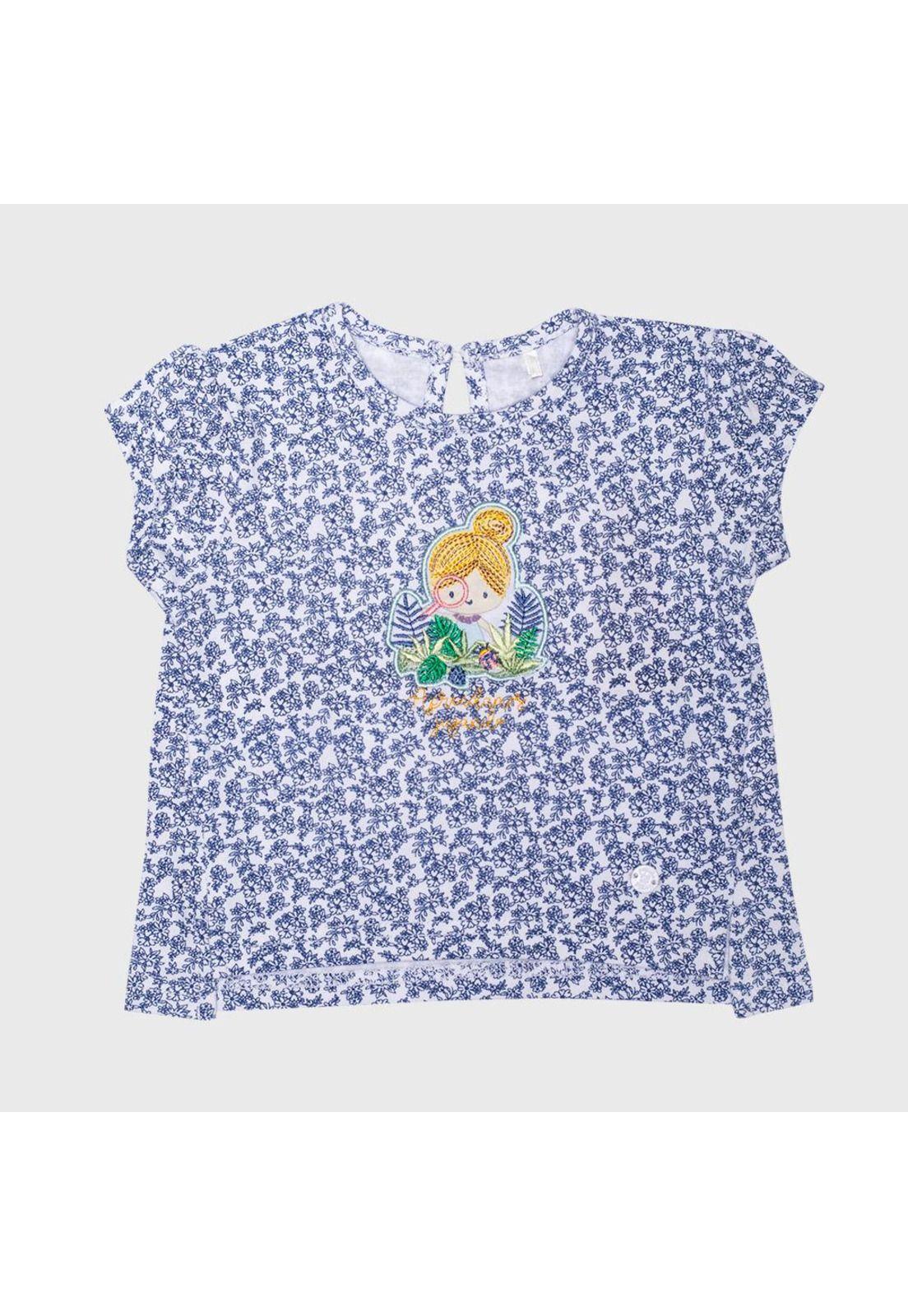 Polera Bebé Niña Azul Pillin-0
