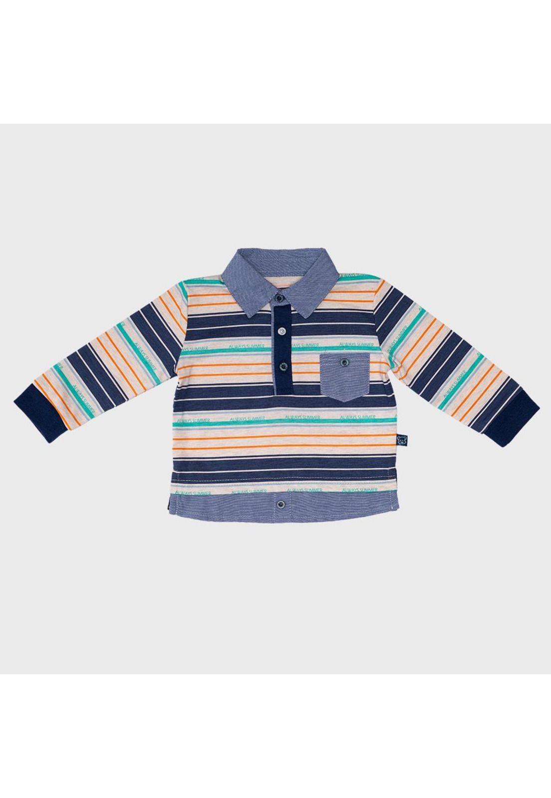 Polera Bebé Niño Azul Pillin-0