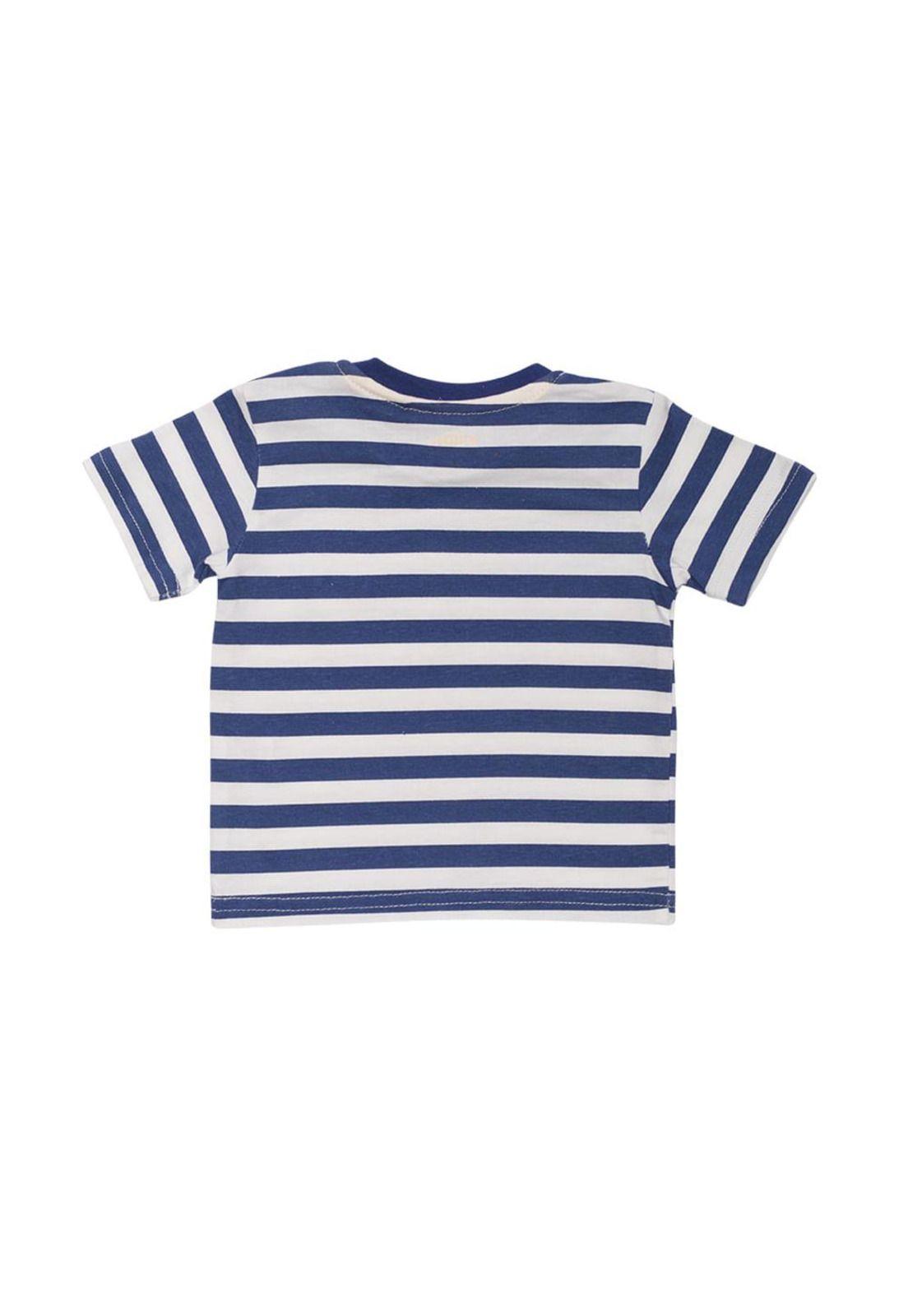 Polera Manga Corta Niño Azul Pillin-1