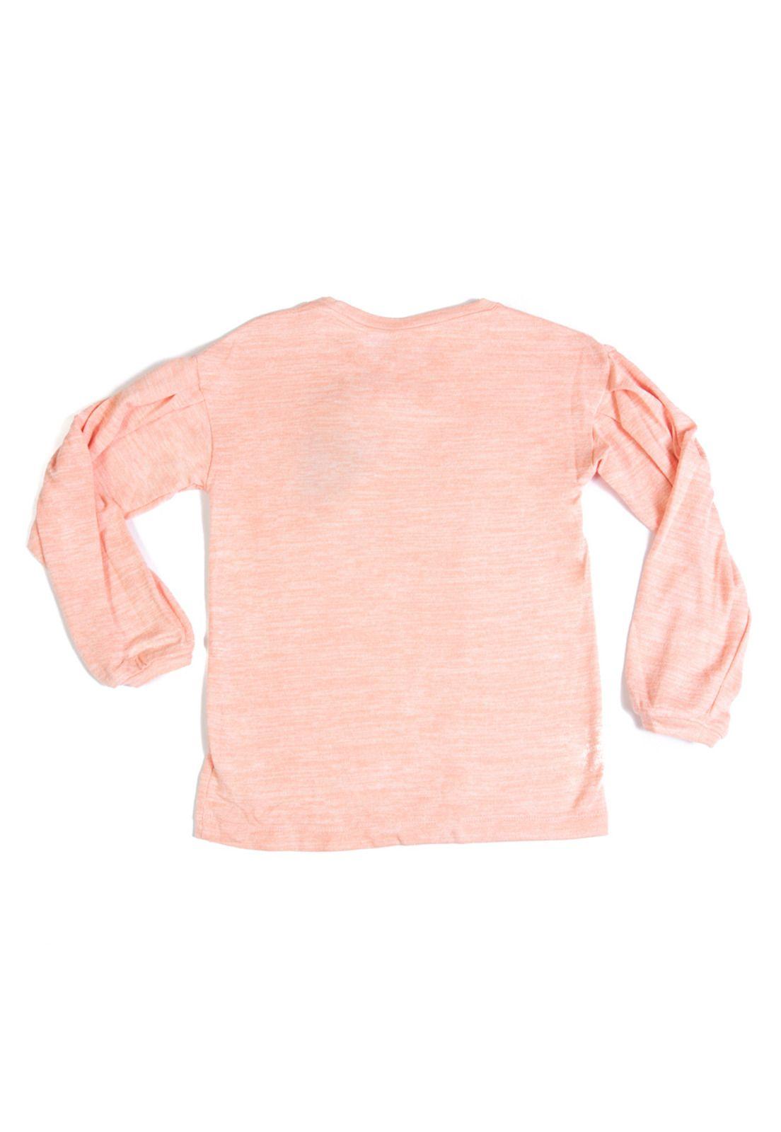 Polera Manga Larga Niña Naranja Pillin-4