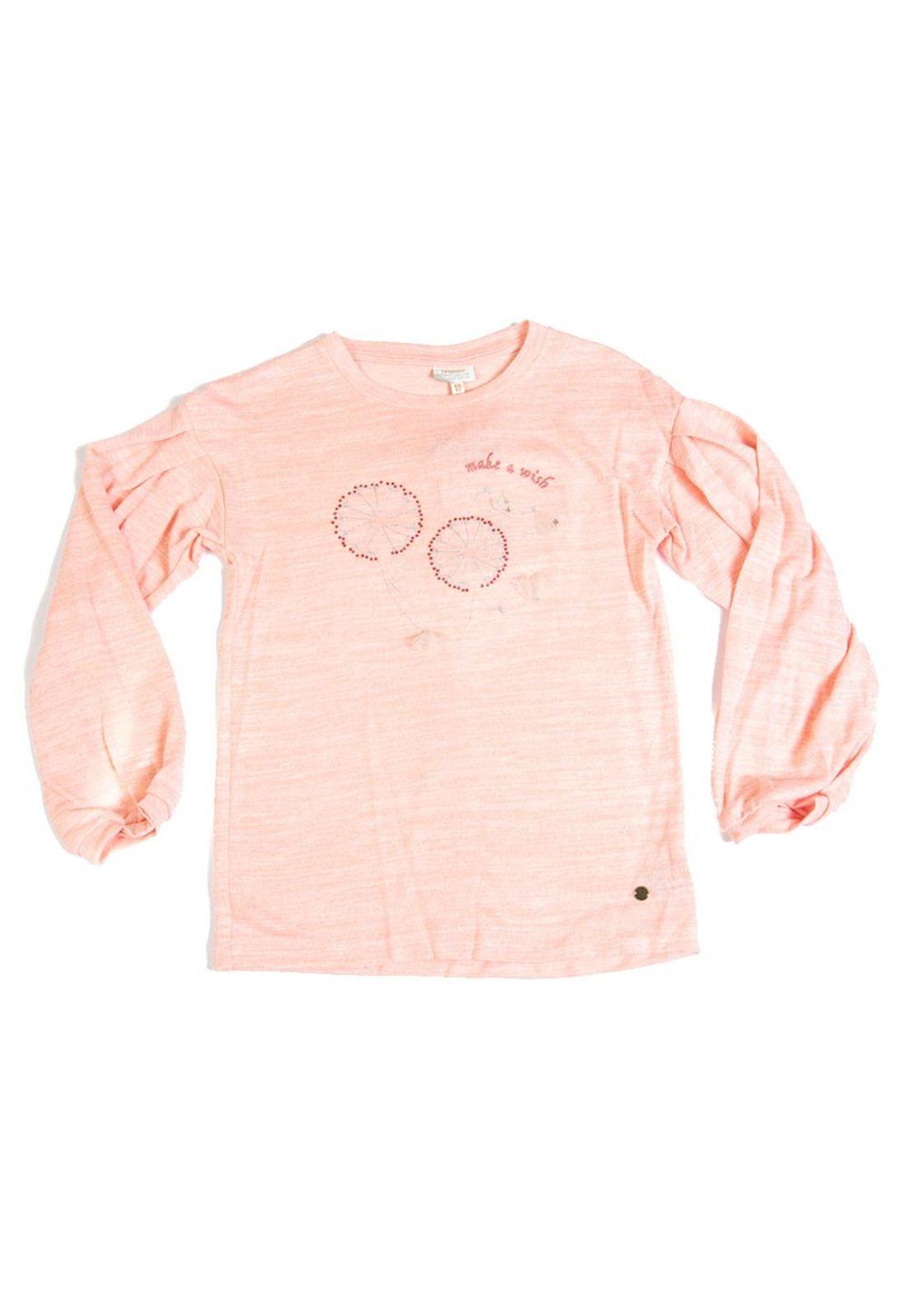 Polera Manga Larga Niña Naranja Pillin-0