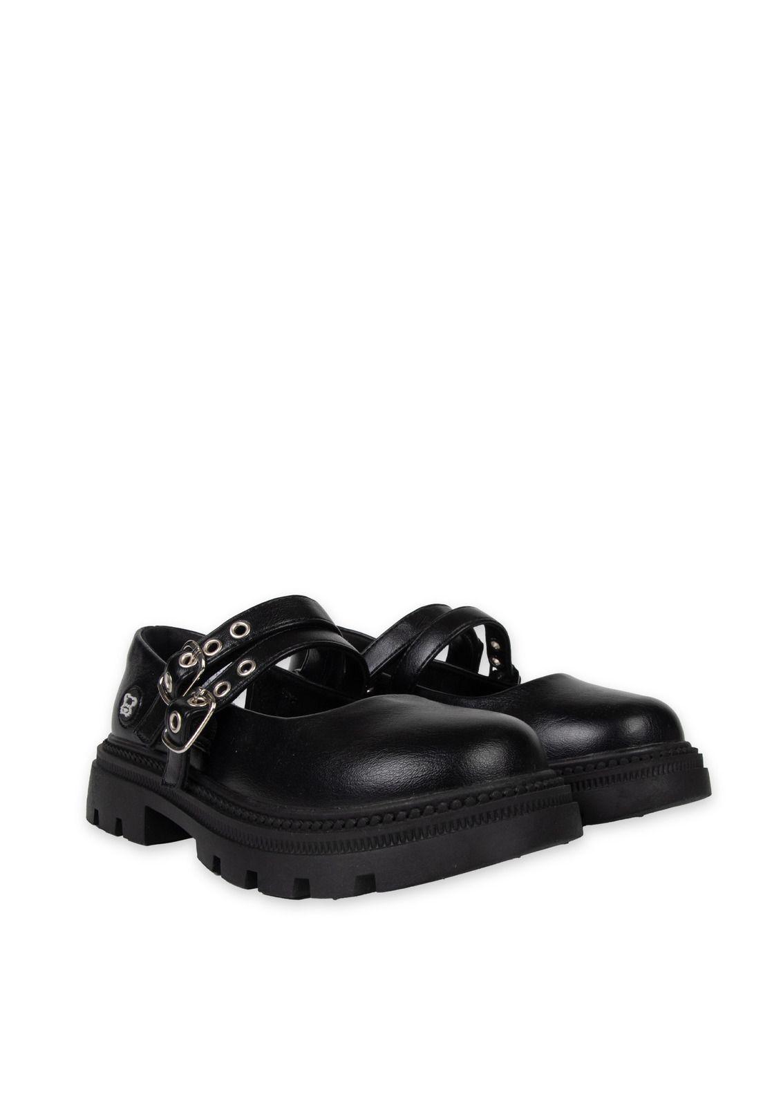 Ballerina Niña con Velcro Ajustable Negro Pillin-0