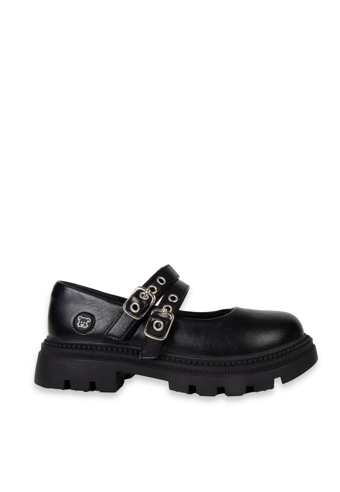 Ballerina Niña con Velcro Ajustable Negro Pillin-1