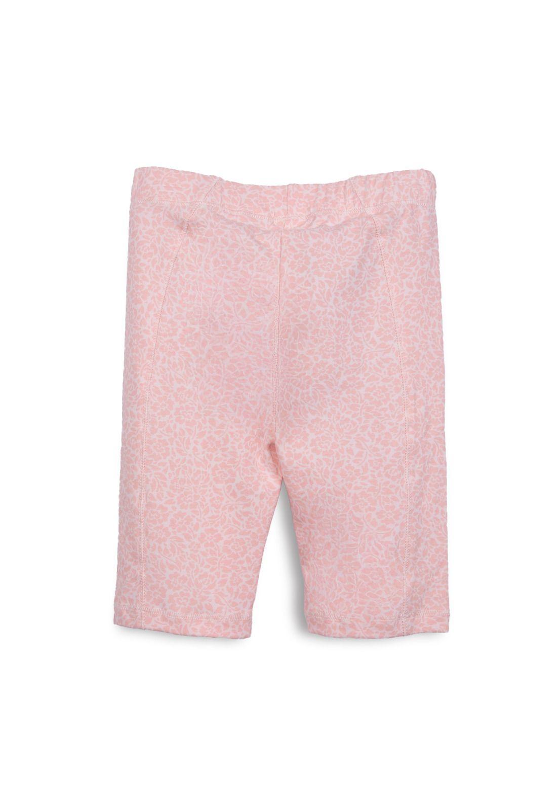 Calza Corta Niña Estampado Floral Rosado Pillin-1