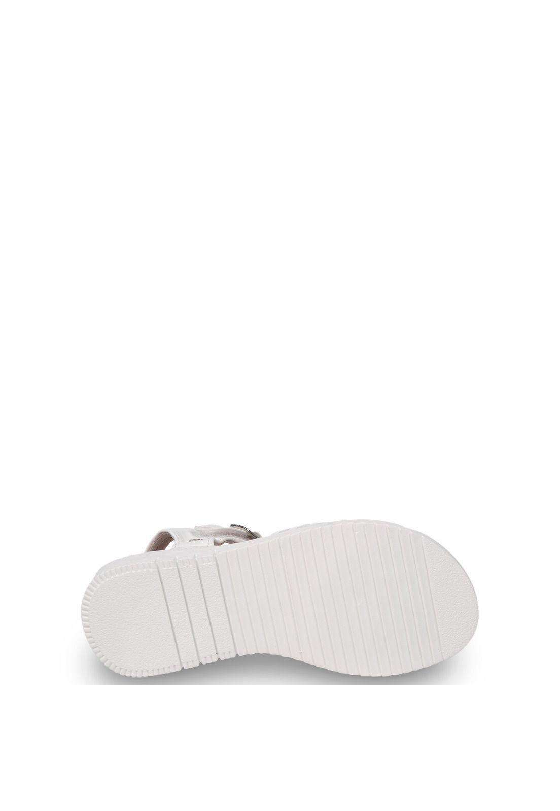 Sandalia Niña Brillos con Velcro Ajustable Blanco Pillin-2