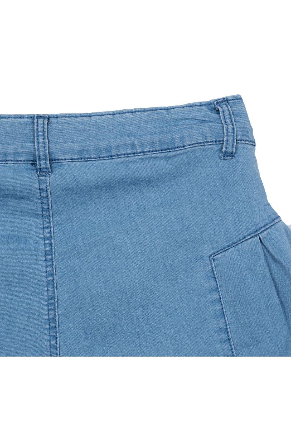 Short Niña Ancho Tachas Celeste Pillin-3