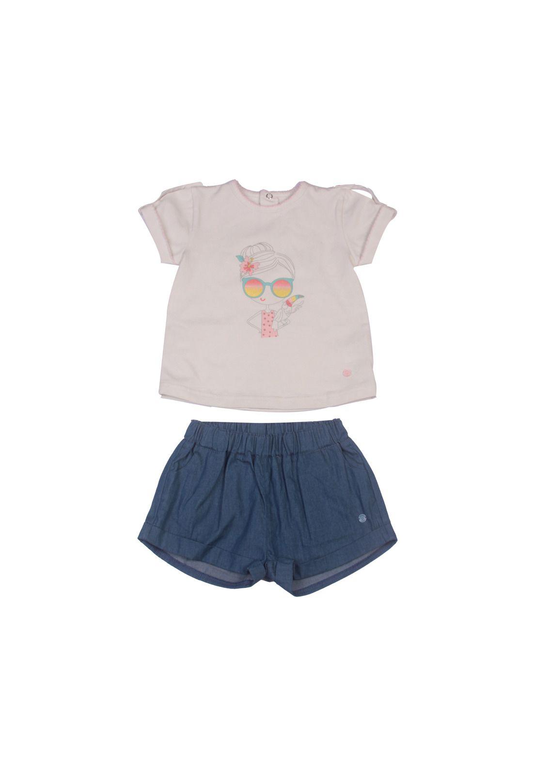 Conjunto Bebe Niña Blanco Pillin-1