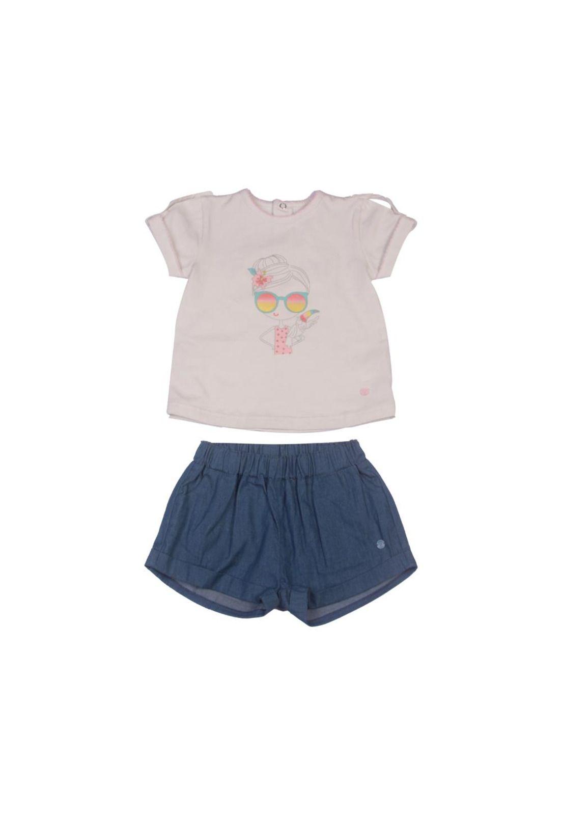 Conjunto Bebe Niña Blanco Pillin-0