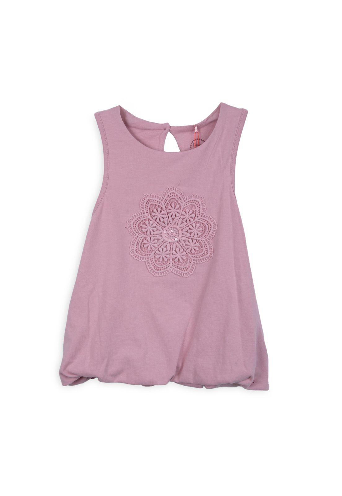 Polera Niña Sin Mangas Palo Rosa Pillin-0