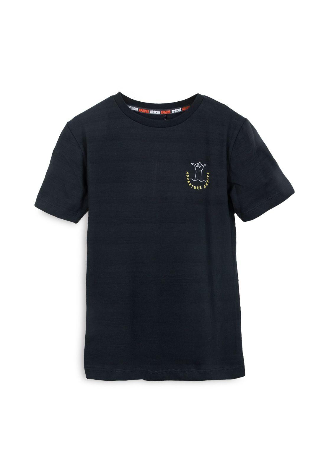 Polera Niño Manga Corta Rayas Negro Pillin-0