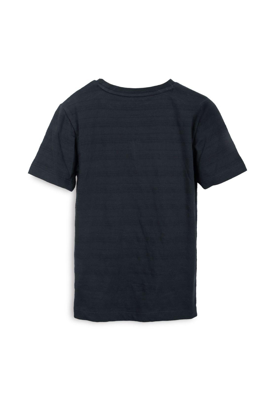 Polera Niño Manga Corta Rayas Negro Pillin-1