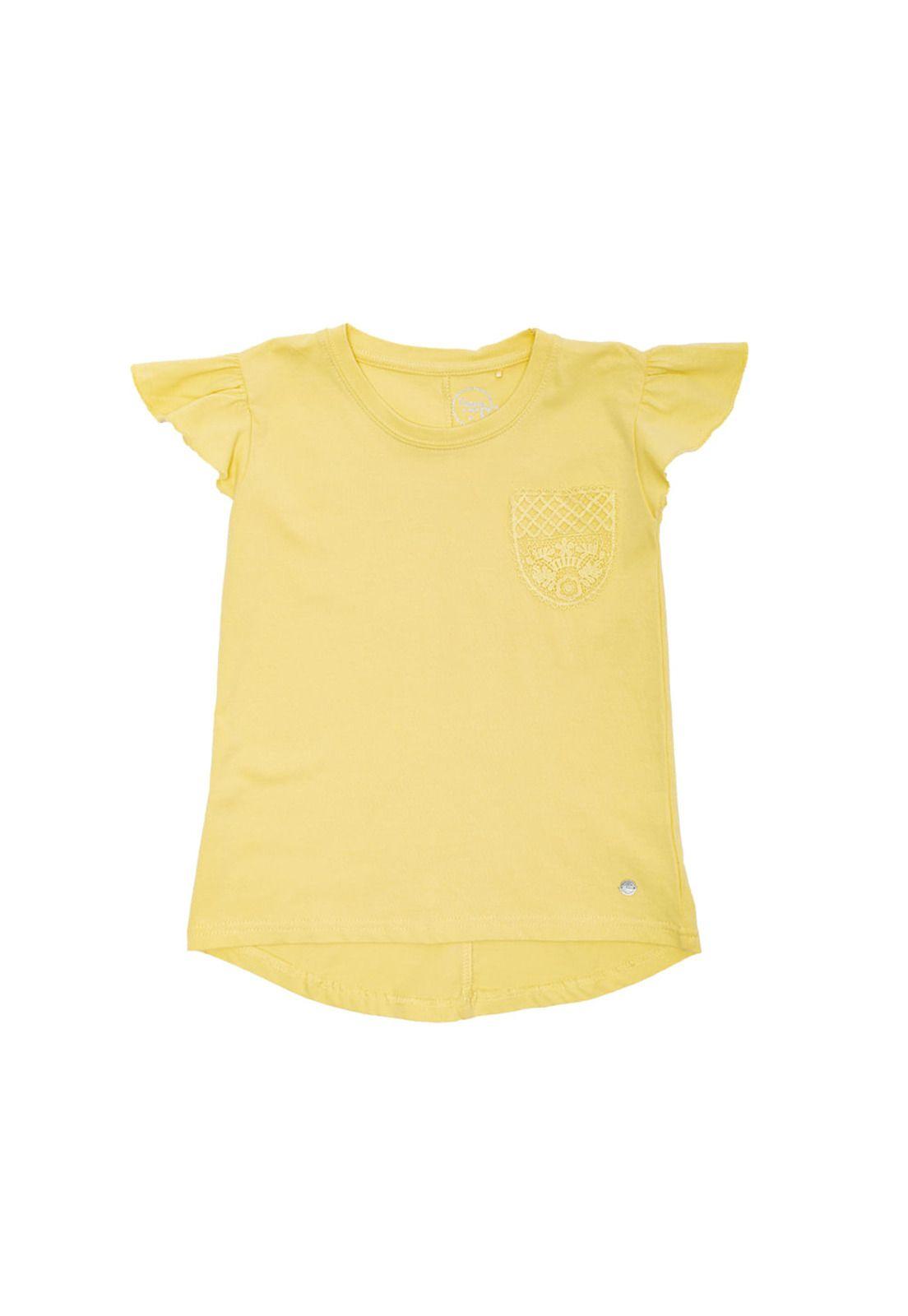 Polera Manga Corta Niña Vainilla Pillin-1