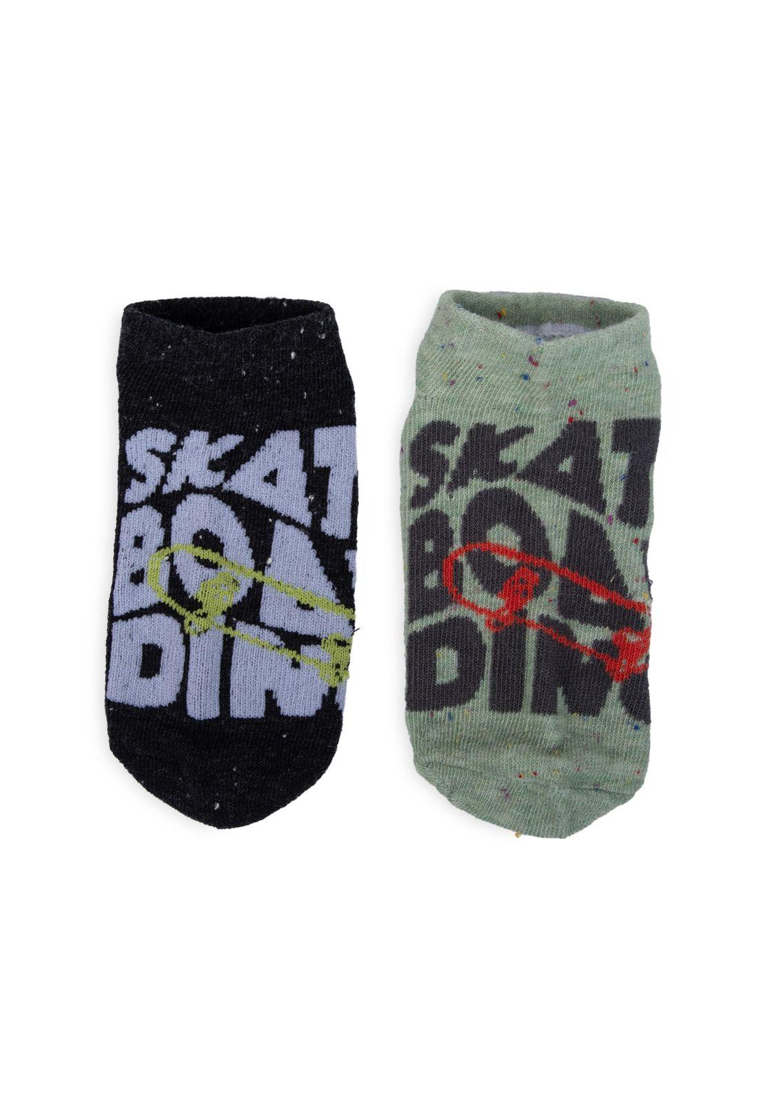 Pack de 2 Calcetines Niño Algodón Diseño Skate Surtido Pillin-2
