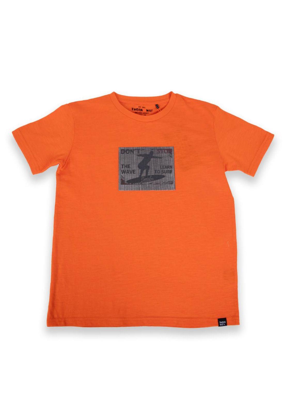Polera Niño Naranja Pillin-0