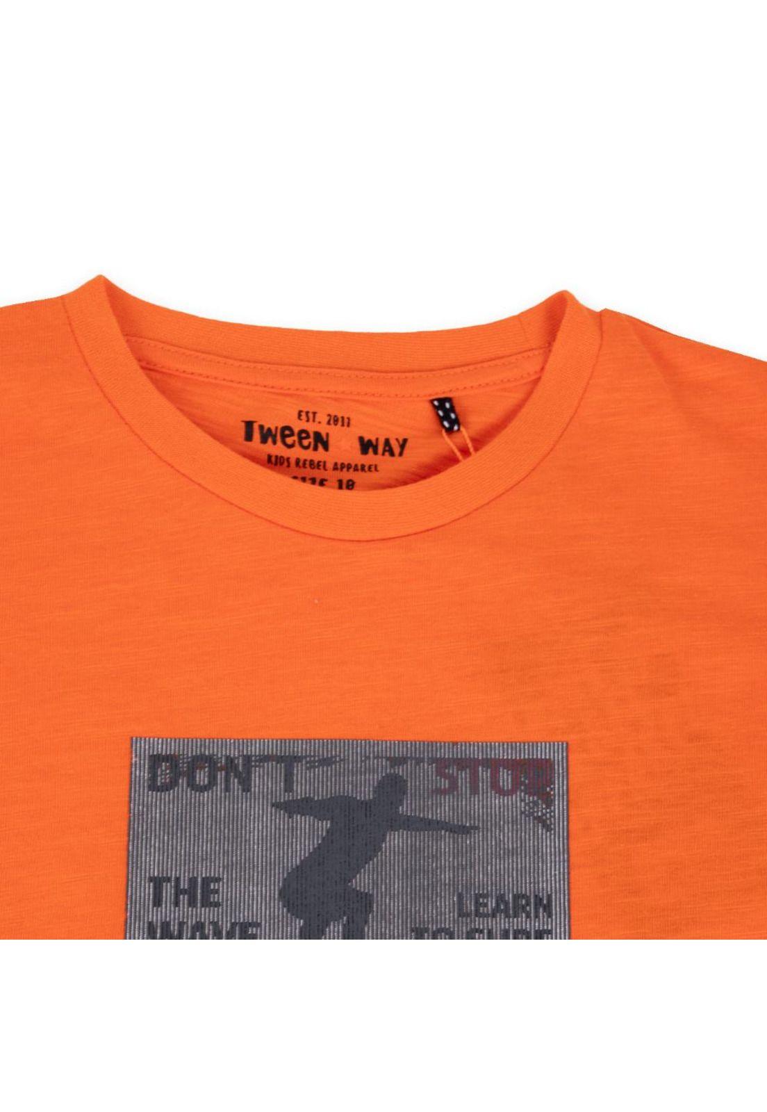 Polera Niño Naranja Pillin-1