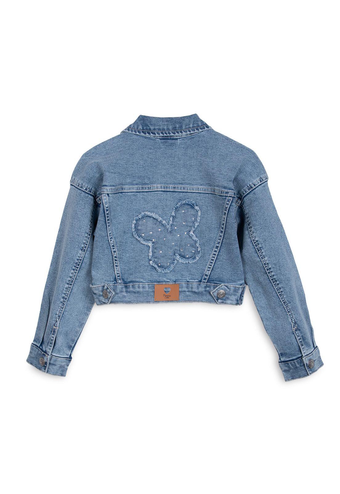 Chaqueta Niña con Broches Diseño Mariposa Denim Pillin-1