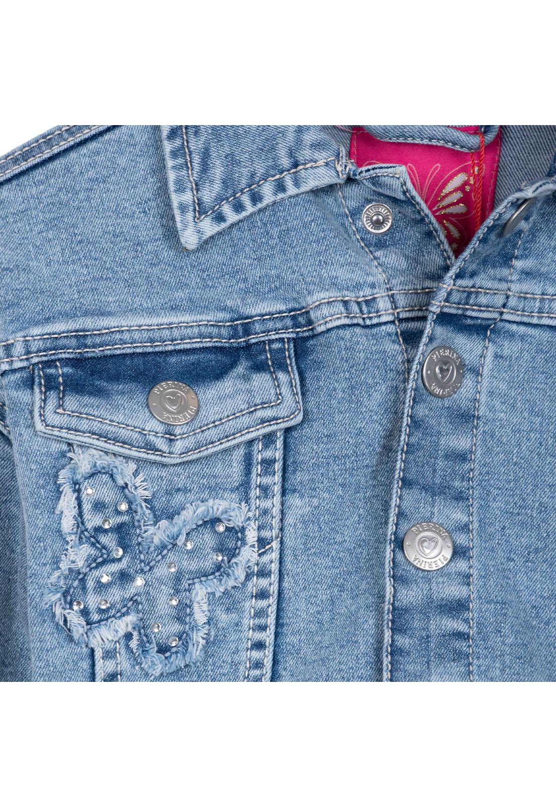 Chaqueta Niña con Broches Diseño Mariposa Denim Pillin-2