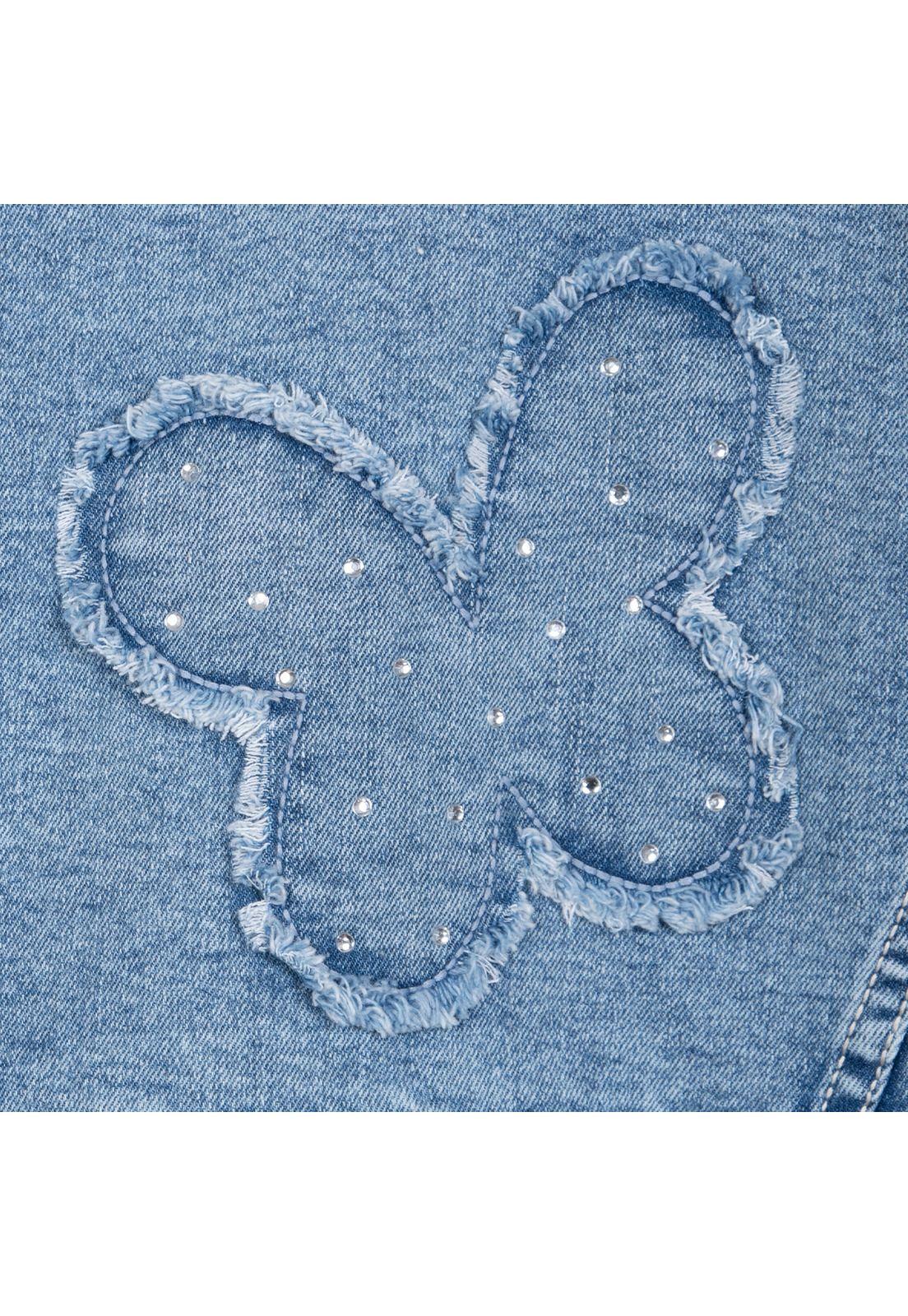 Chaqueta Niña con Broches Diseño Mariposa Denim Pillin-3