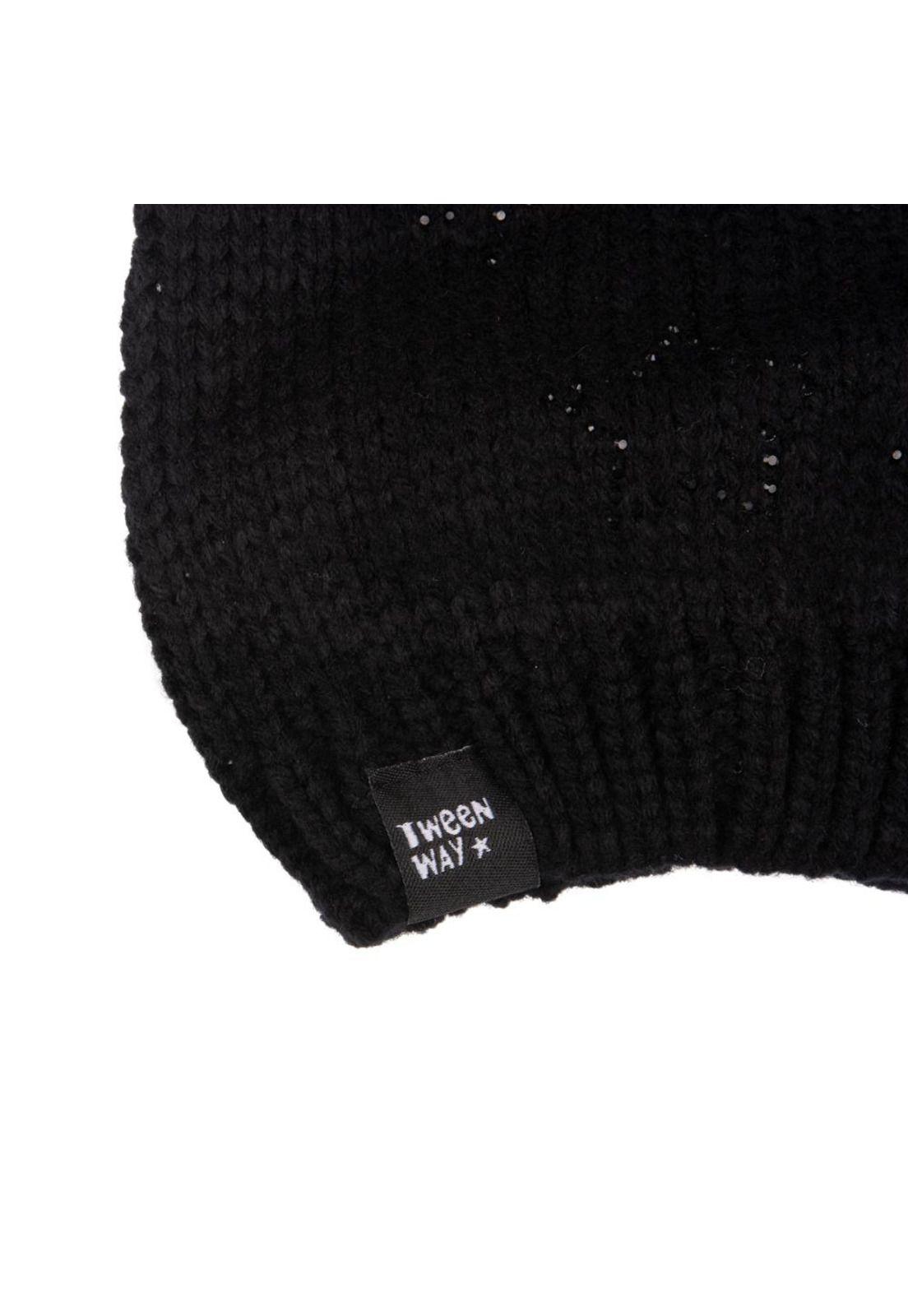 Gorro Bebe Niña Negro Pillín-2