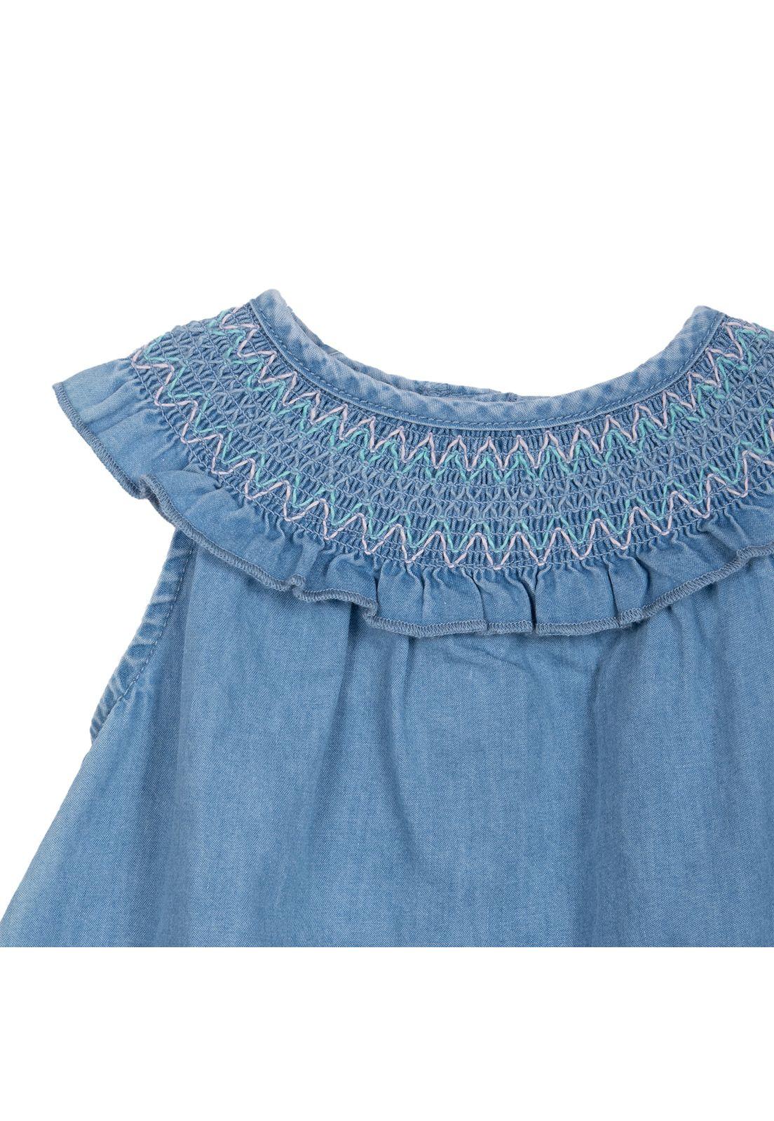 Vestido Bebé Niña Sin Mangas con Broches Denim Pillin-2