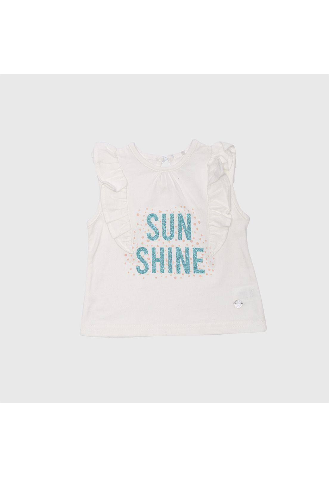 Polera Manga Corta Bebe Niña Crudo Pillin-1