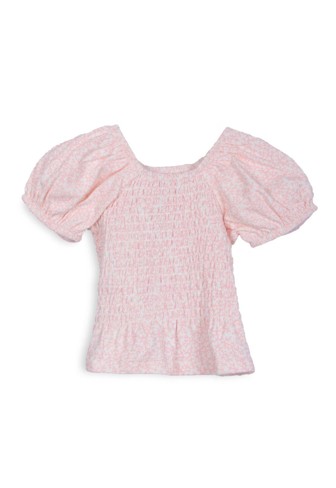 Polera Bebé Niña Manga Corta Panal Rosado Pillin-1