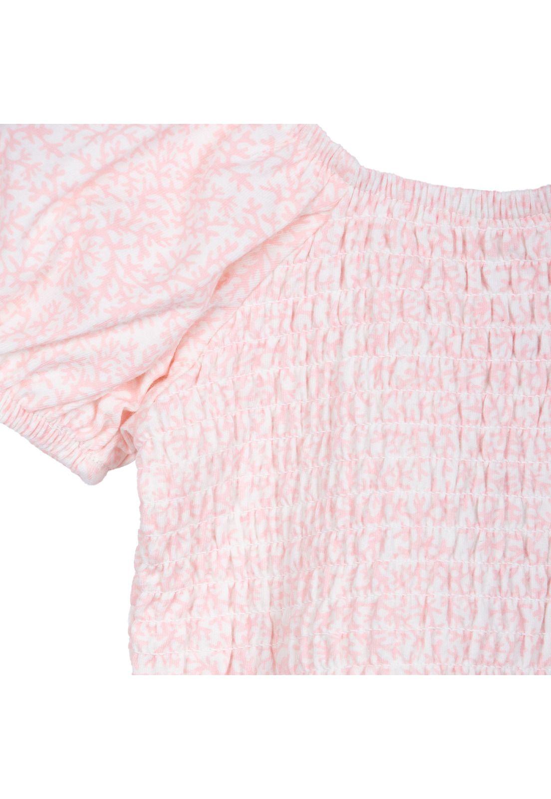 Polera Bebé Niña Manga Corta Panal Rosado Pillin-2